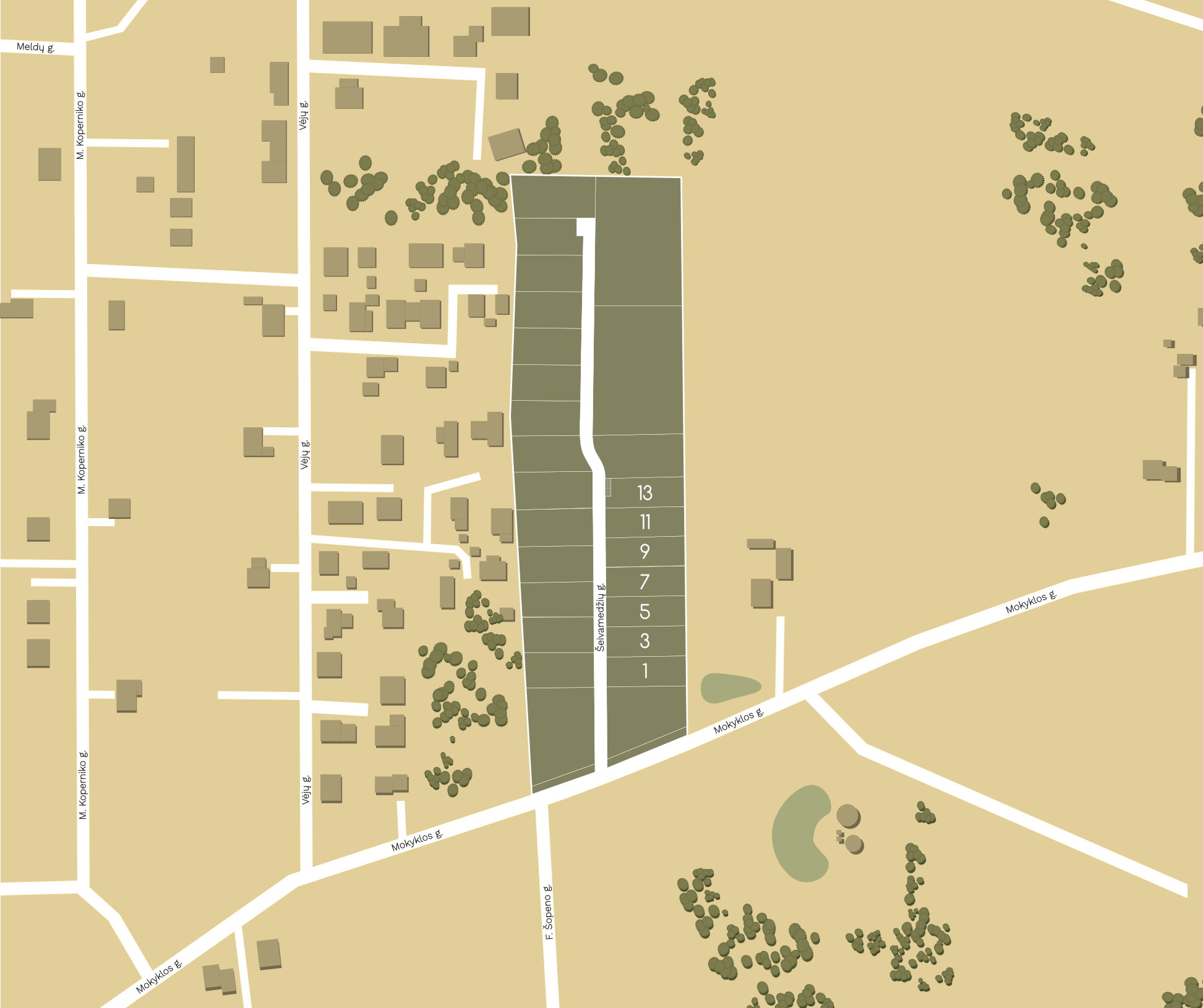 Quarter identity map. Land. Real estate