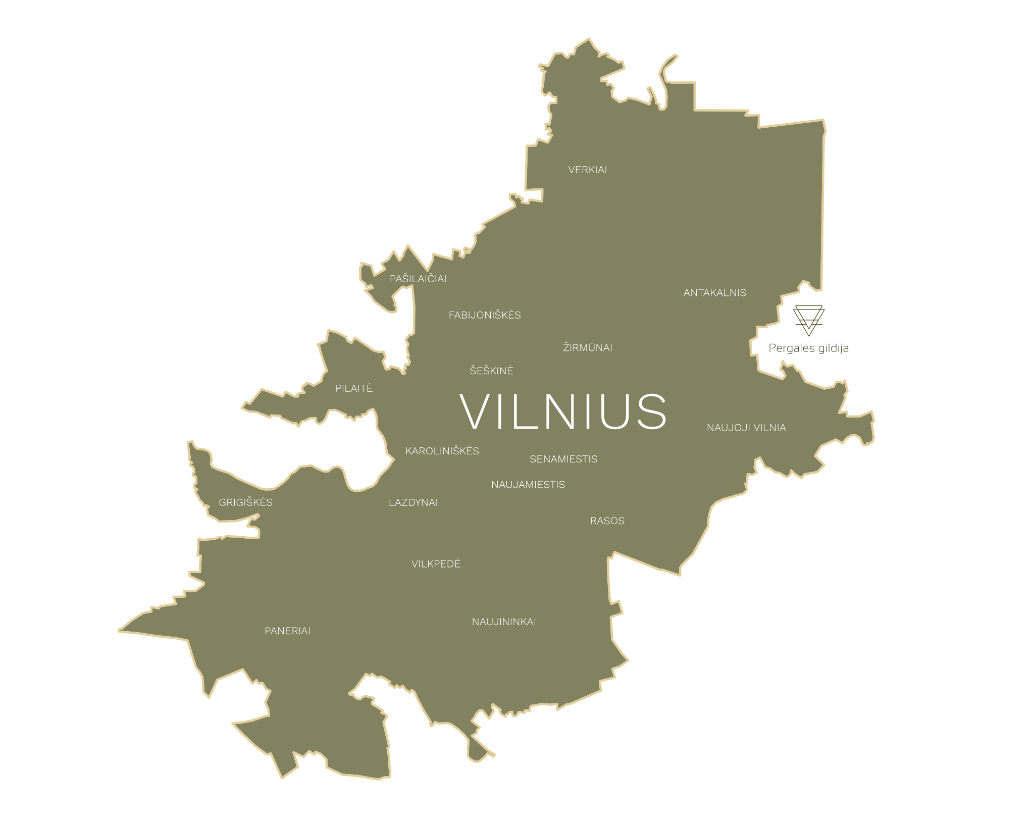 City map illustration, Vilnius