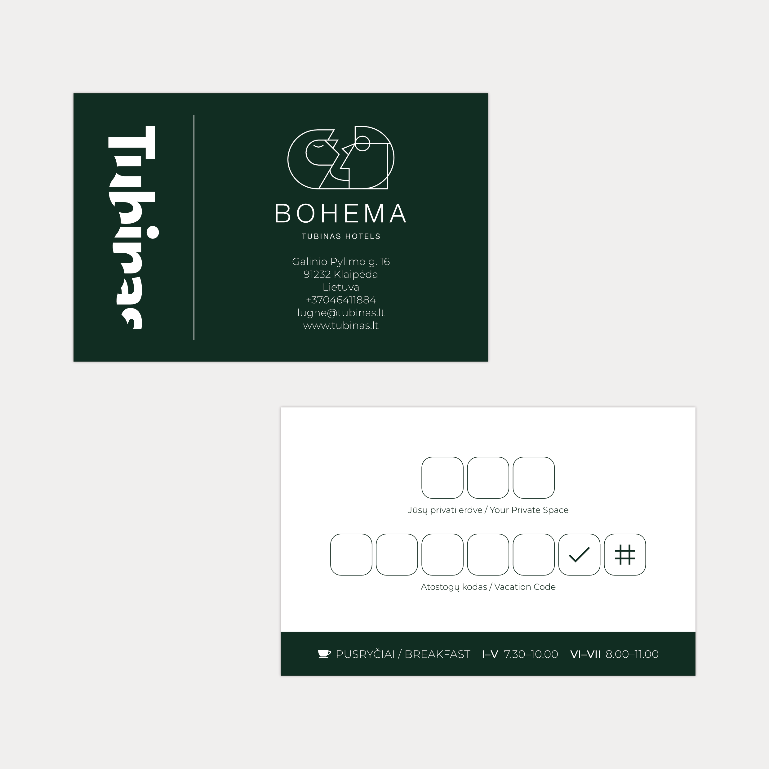 Hotel card design