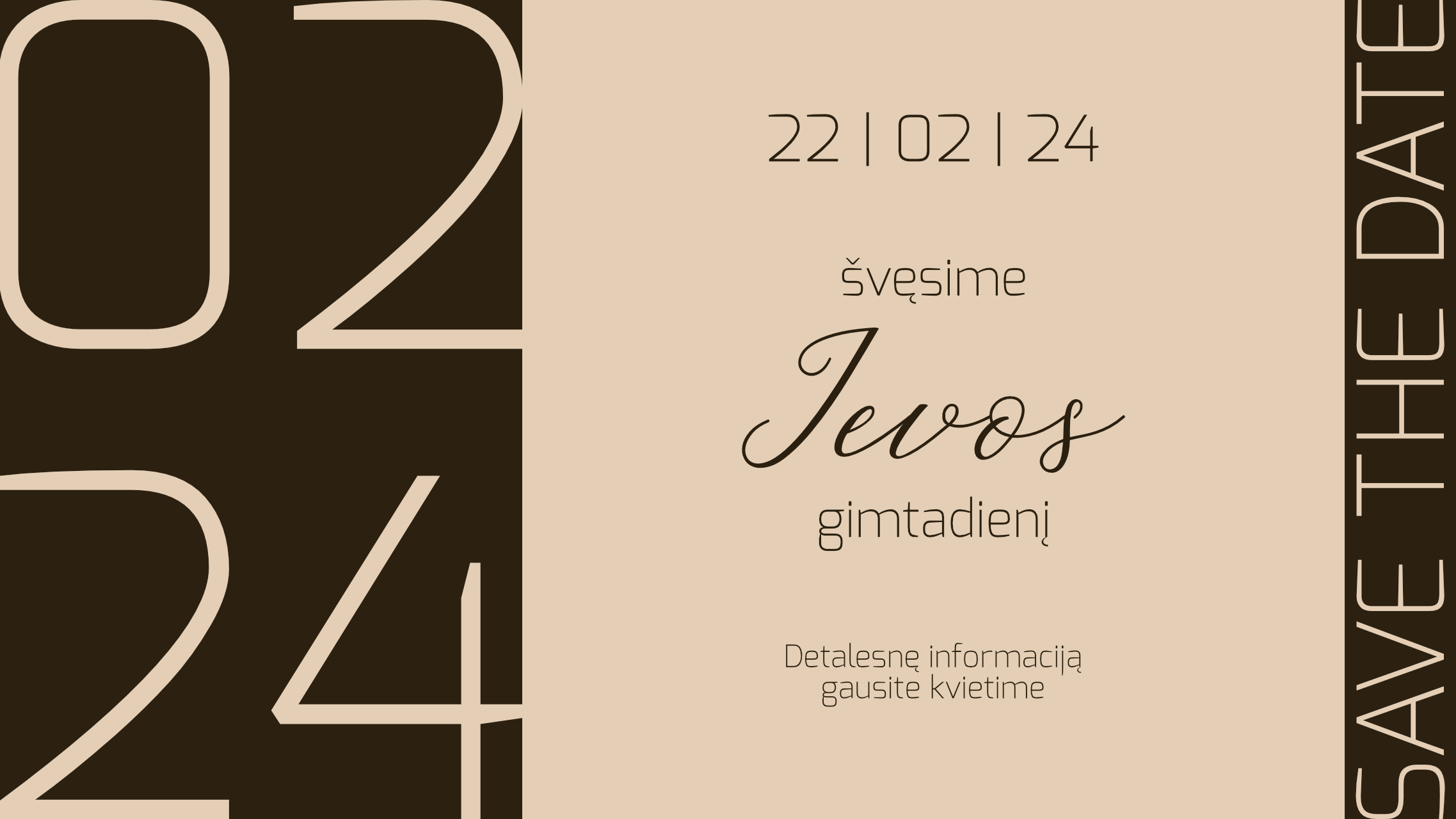 Grafinis dizainas. Maketavimas. Dizaino paslaugos. Save the Date. Elektroninis kvietimas į gimtadienį