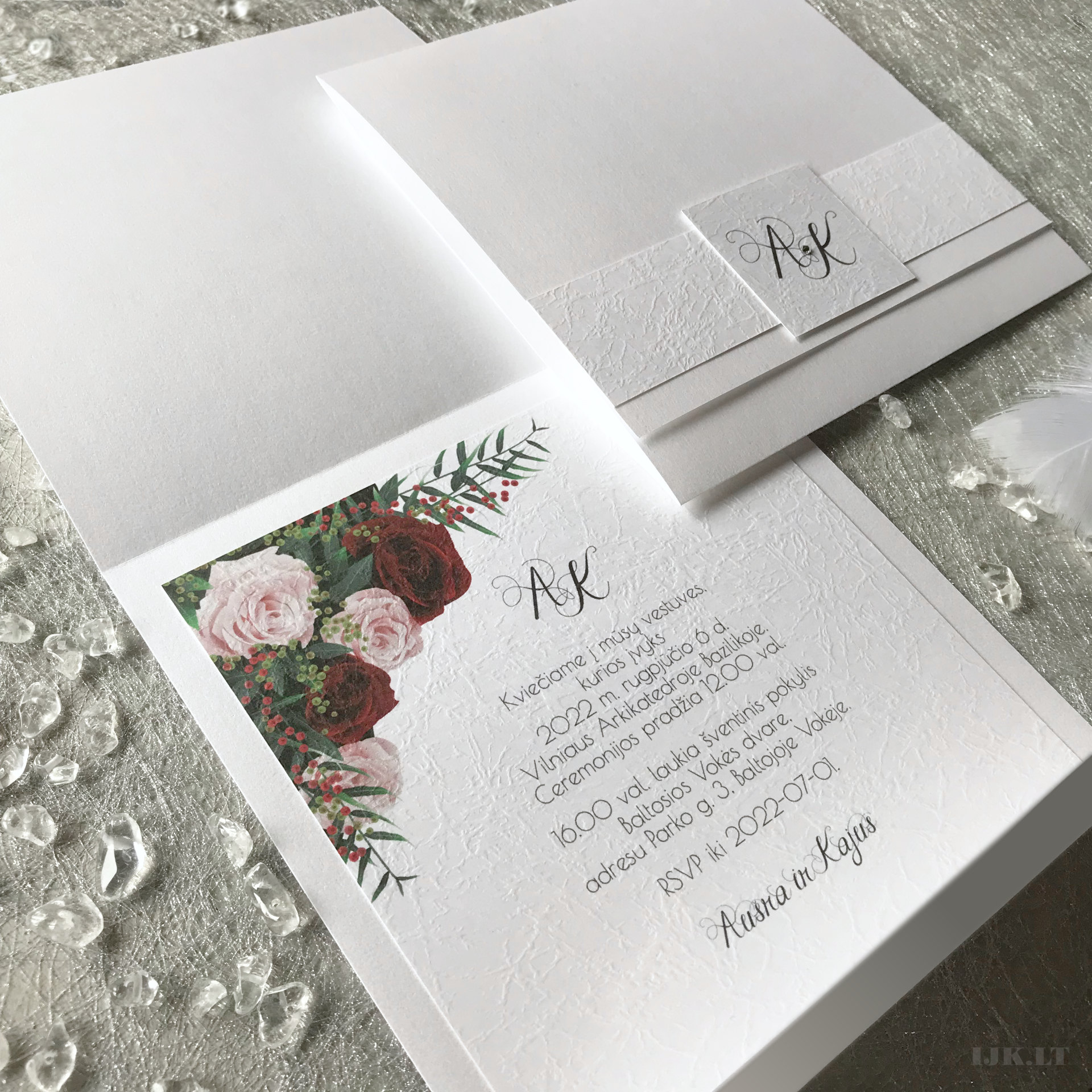 Roses, wedding invitation illustration