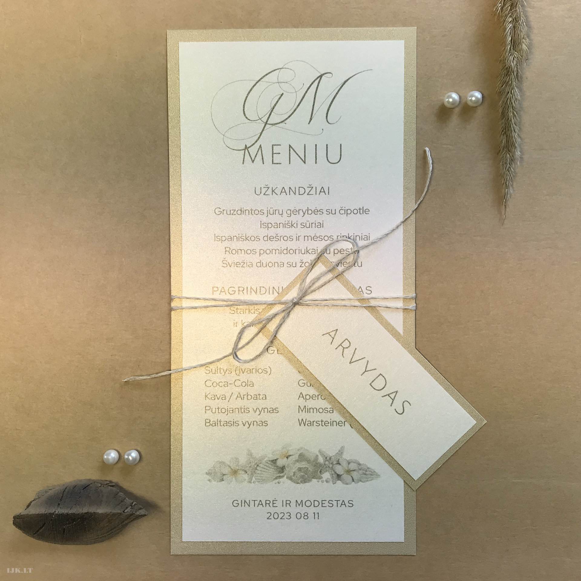 Wedding menu design